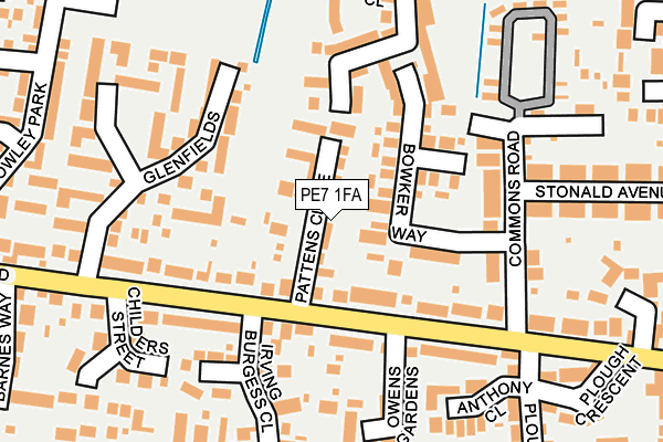 PE7 1FA map - OS OpenMap – Local (Ordnance Survey)