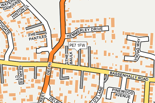 PE7 1FW map - OS OpenMap – Local (Ordnance Survey)