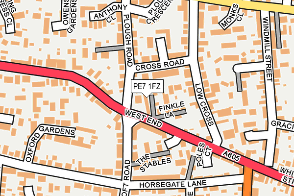 PE7 1FZ map - OS OpenMap – Local (Ordnance Survey)