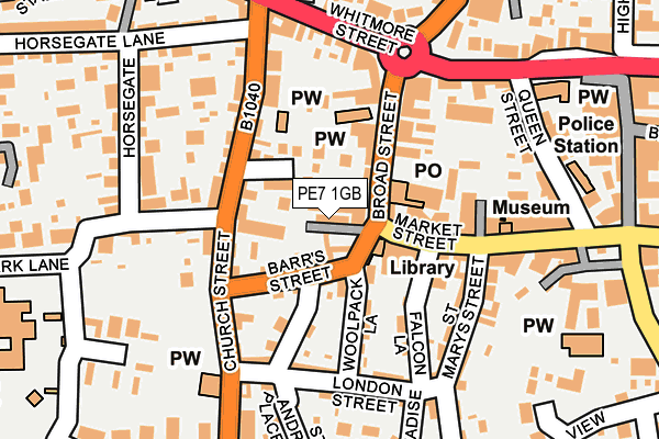 PE7 1GB map - OS OpenMap – Local (Ordnance Survey)