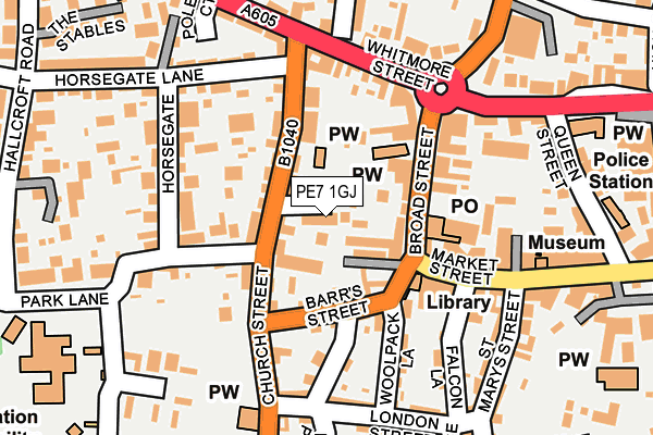 PE7 1GJ map - OS OpenMap – Local (Ordnance Survey)