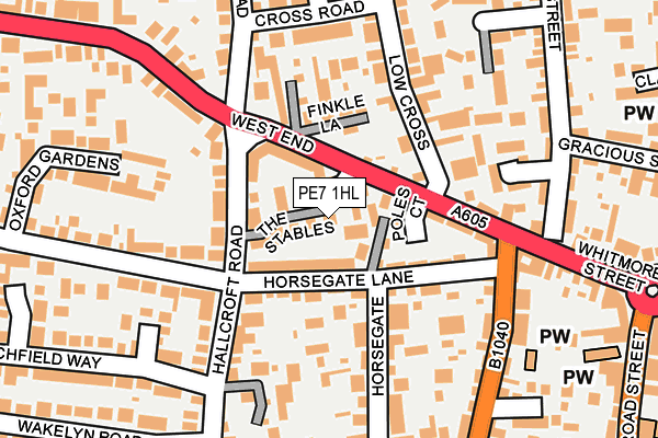 PE7 1HL map - OS OpenMap – Local (Ordnance Survey)