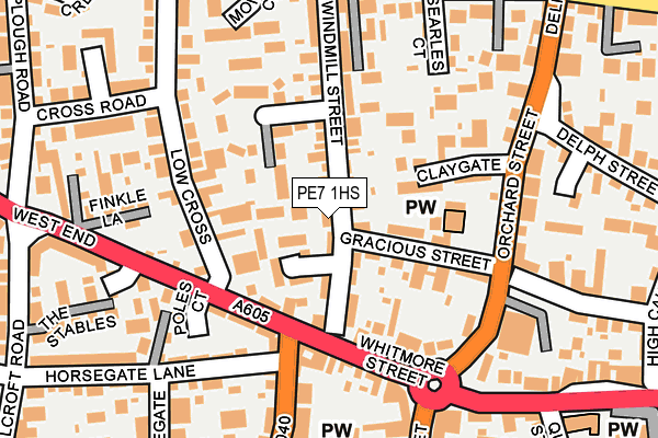 PE7 1HS map - OS OpenMap – Local (Ordnance Survey)