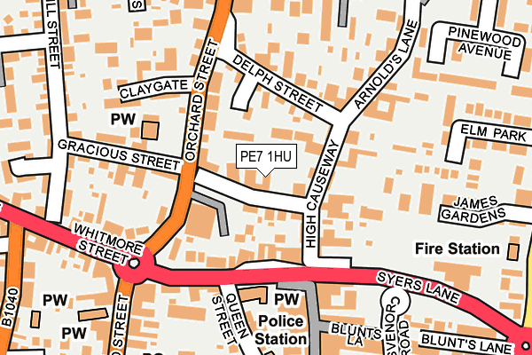 PE7 1HU map - OS OpenMap – Local (Ordnance Survey)