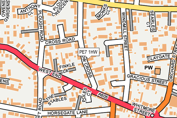 PE7 1HW map - OS OpenMap – Local (Ordnance Survey)