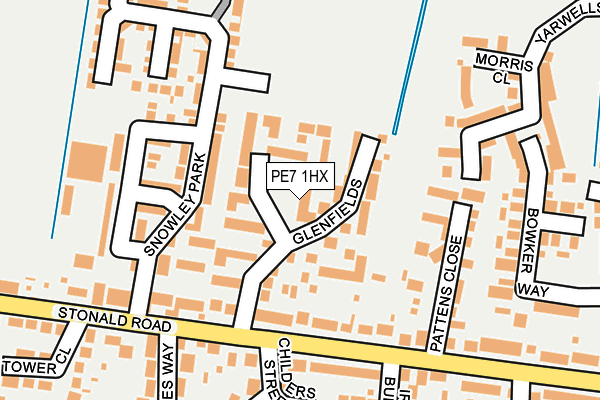 PE7 1HX map - OS OpenMap – Local (Ordnance Survey)