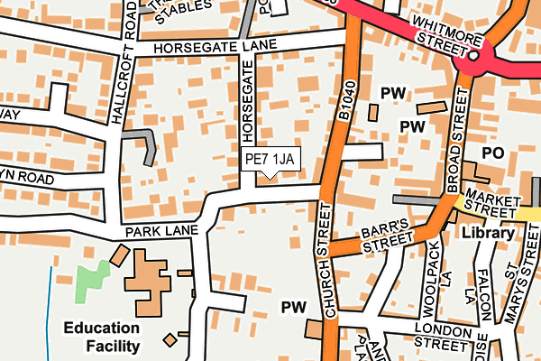 PE7 1JA map - OS OpenMap – Local (Ordnance Survey)