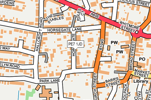 PE7 1JD map - OS OpenMap – Local (Ordnance Survey)