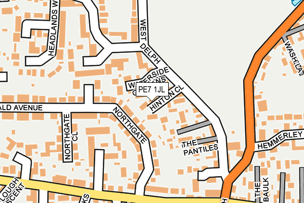 PE7 1JL map - OS OpenMap – Local (Ordnance Survey)