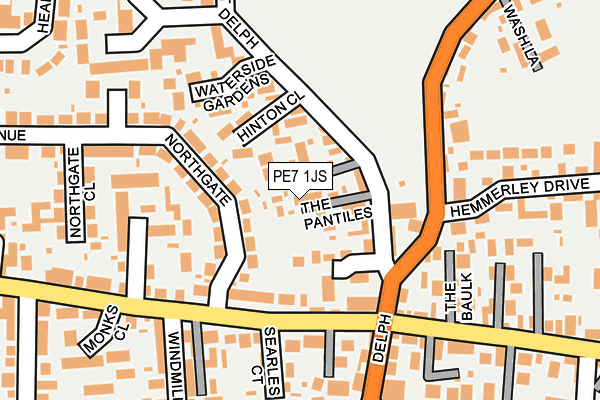 PE7 1JS map - OS OpenMap – Local (Ordnance Survey)