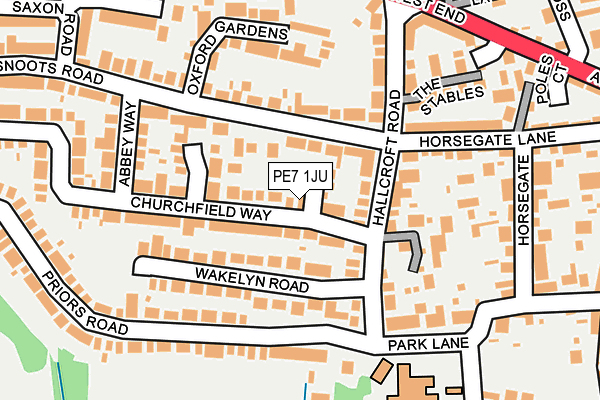 PE7 1JU map - OS OpenMap – Local (Ordnance Survey)
