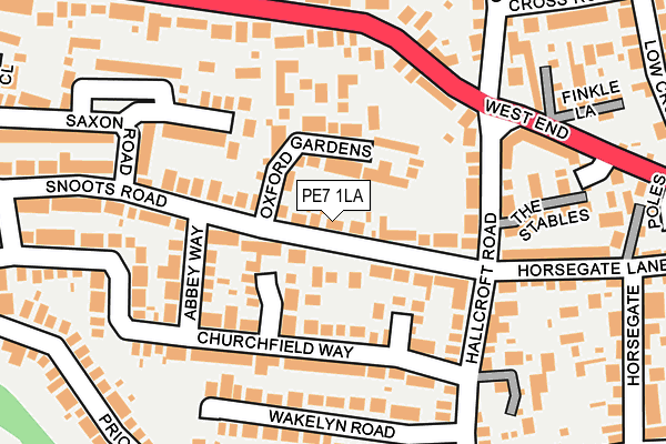PE7 1LA map - OS OpenMap – Local (Ordnance Survey)