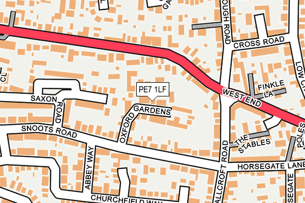 PE7 1LF map - OS OpenMap – Local (Ordnance Survey)