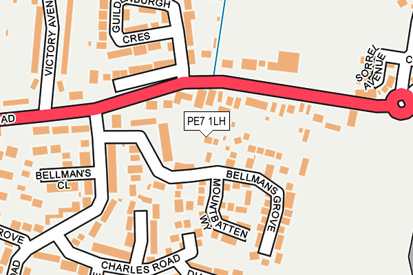 PE7 1LH map - OS OpenMap – Local (Ordnance Survey)
