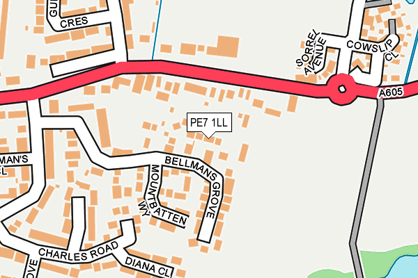 PE7 1LL map - OS OpenMap – Local (Ordnance Survey)