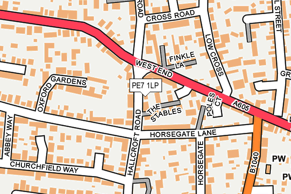 PE7 1LP map - OS OpenMap – Local (Ordnance Survey)