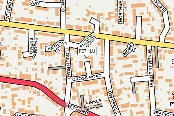 PE7 1LU map - OS OpenMap – Local (Ordnance Survey)