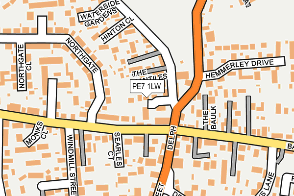 PE7 1LW map - OS OpenMap – Local (Ordnance Survey)