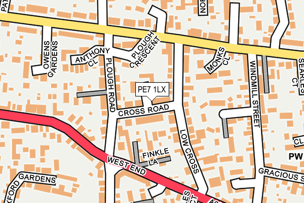 PE7 1LX map - OS OpenMap – Local (Ordnance Survey)