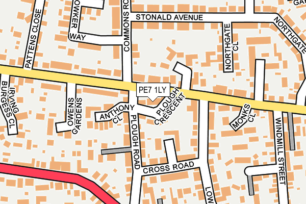 PE7 1LY map - OS OpenMap – Local (Ordnance Survey)