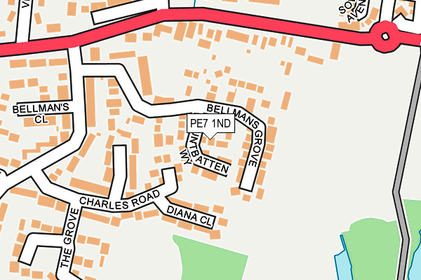 PE7 1ND map - OS OpenMap – Local (Ordnance Survey)