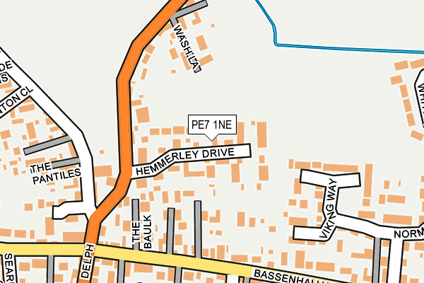 PE7 1NE map - OS OpenMap – Local (Ordnance Survey)