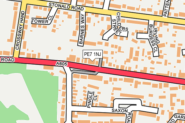 PE7 1NJ map - OS OpenMap – Local (Ordnance Survey)