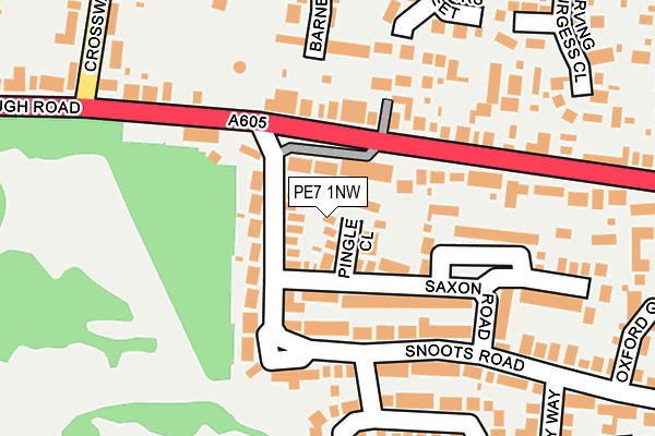 PE7 1NW map - OS OpenMap – Local (Ordnance Survey)