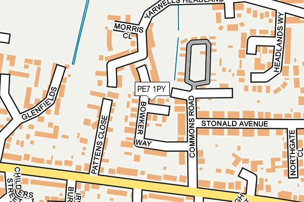 PE7 1PY map - OS OpenMap – Local (Ordnance Survey)
