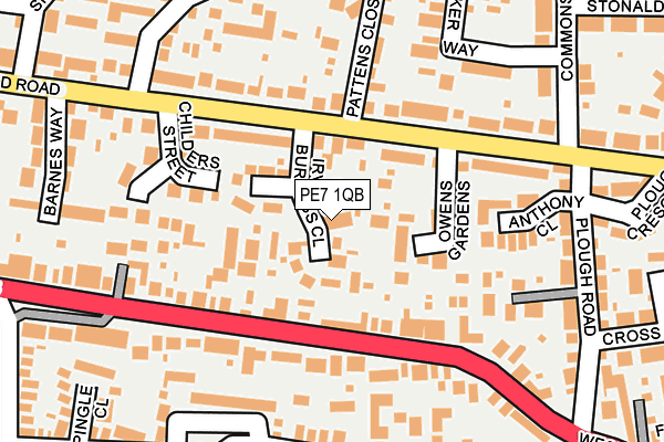 PE7 1QB map - OS OpenMap – Local (Ordnance Survey)