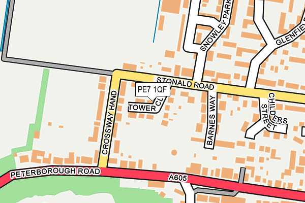 PE7 1QF map - OS OpenMap – Local (Ordnance Survey)