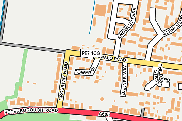PE7 1QG map - OS OpenMap – Local (Ordnance Survey)