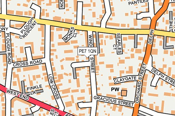 PE7 1QN map - OS OpenMap – Local (Ordnance Survey)