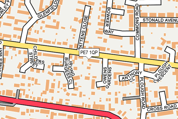 PE7 1QP map - OS OpenMap – Local (Ordnance Survey)