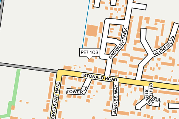 PE7 1QS map - OS OpenMap – Local (Ordnance Survey)