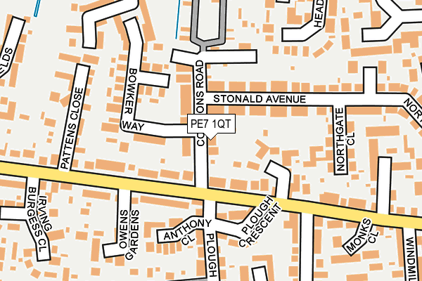 PE7 1QT map - OS OpenMap – Local (Ordnance Survey)