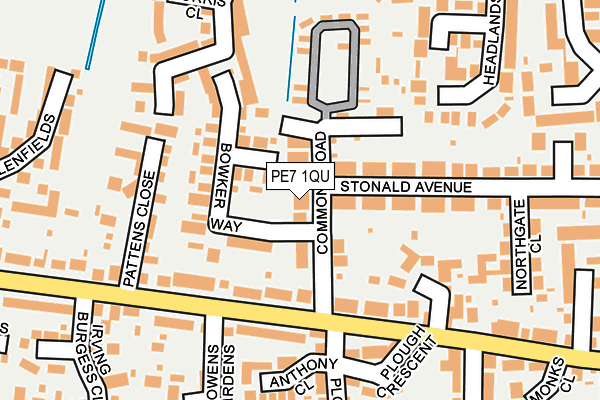 PE7 1QU map - OS OpenMap – Local (Ordnance Survey)