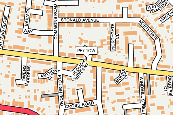 PE7 1QW map - OS OpenMap – Local (Ordnance Survey)