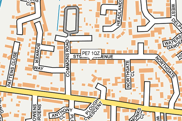 PE7 1QZ map - OS OpenMap – Local (Ordnance Survey)