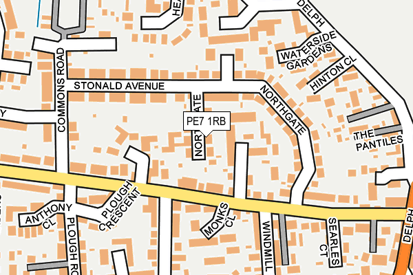 PE7 1RB map - OS OpenMap – Local (Ordnance Survey)