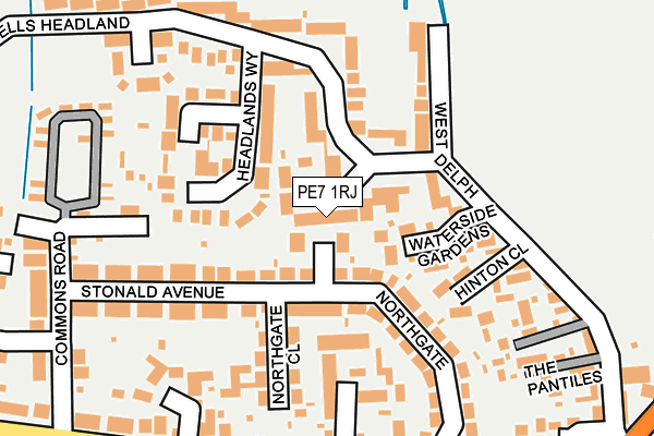 PE7 1RJ map - OS OpenMap – Local (Ordnance Survey)