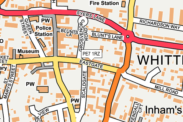 PE7 1RZ map - OS OpenMap – Local (Ordnance Survey)