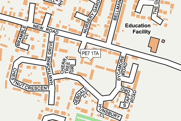 PE7 1TA map - OS OpenMap – Local (Ordnance Survey)