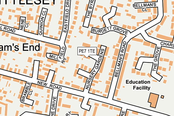 PE7 1TE map - OS OpenMap – Local (Ordnance Survey)