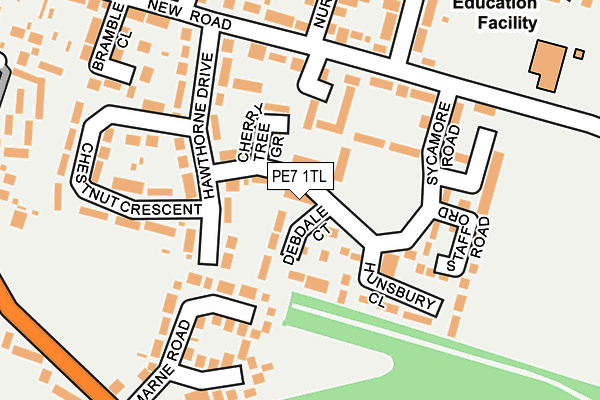 PE7 1TL map - OS OpenMap – Local (Ordnance Survey)