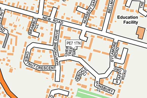 PE7 1TN map - OS OpenMap – Local (Ordnance Survey)