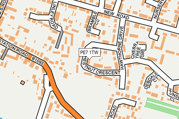 PE7 1TW map - OS OpenMap – Local (Ordnance Survey)
