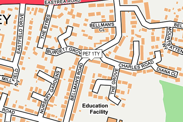 PE7 1TY map - OS OpenMap – Local (Ordnance Survey)