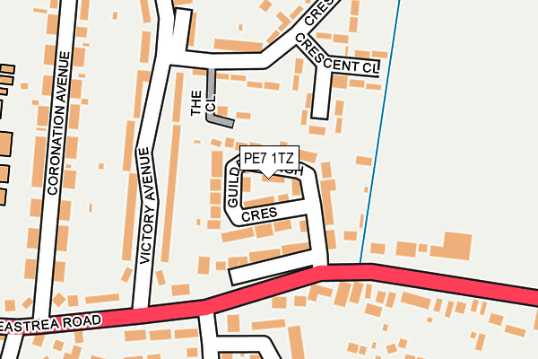 PE7 1TZ map - OS OpenMap – Local (Ordnance Survey)