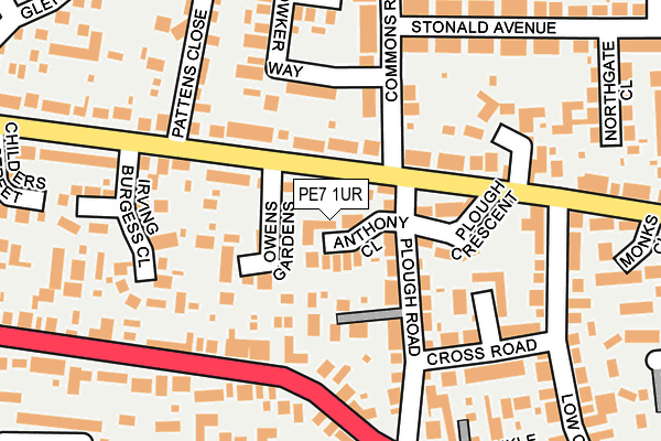 PE7 1UR map - OS OpenMap – Local (Ordnance Survey)